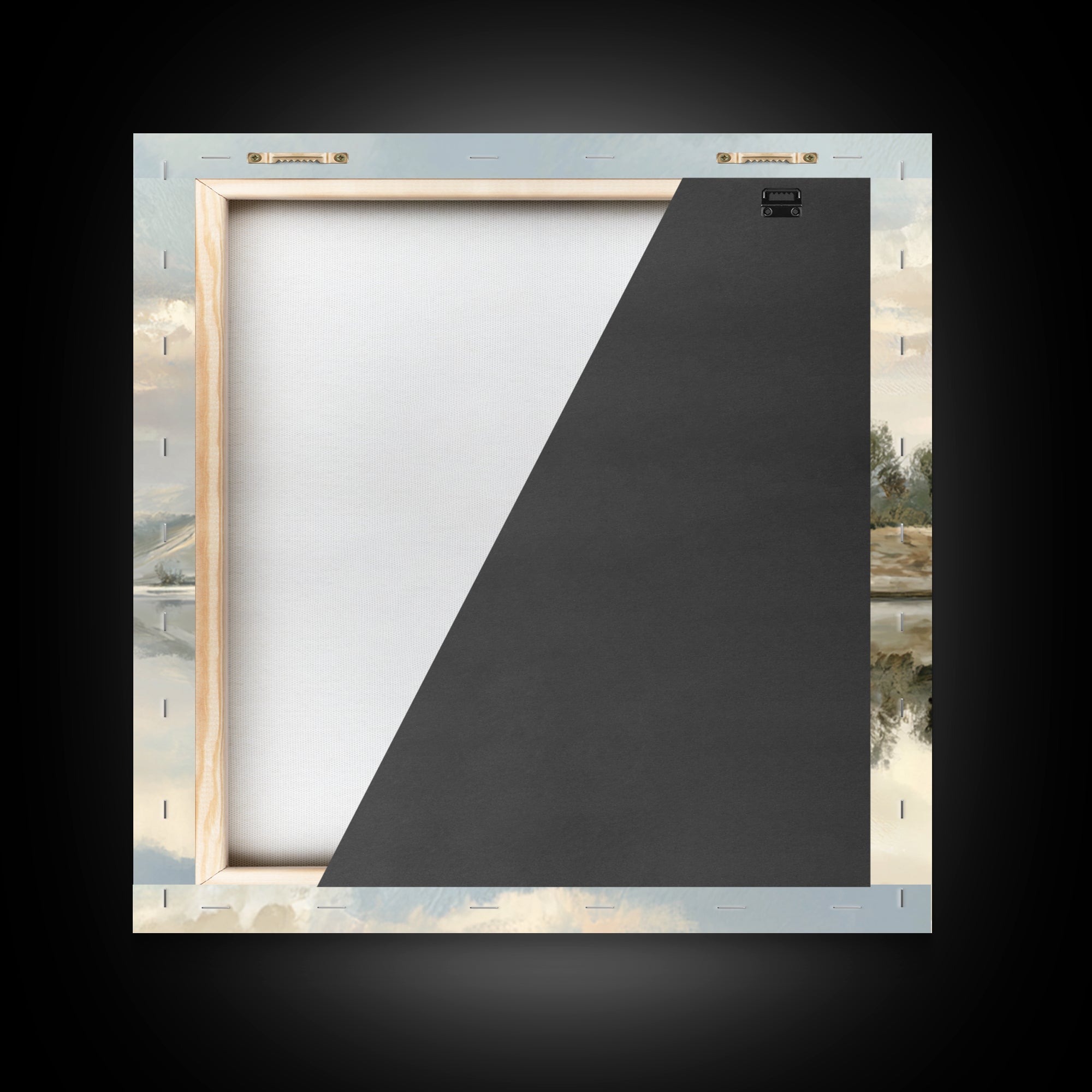 Peaceful Lake Reflection at Dawn Framed Canvas Print, Waiting Room Art, Photography Print, Waiting Room Decor, Watercolor Art, WRA-1x1-100