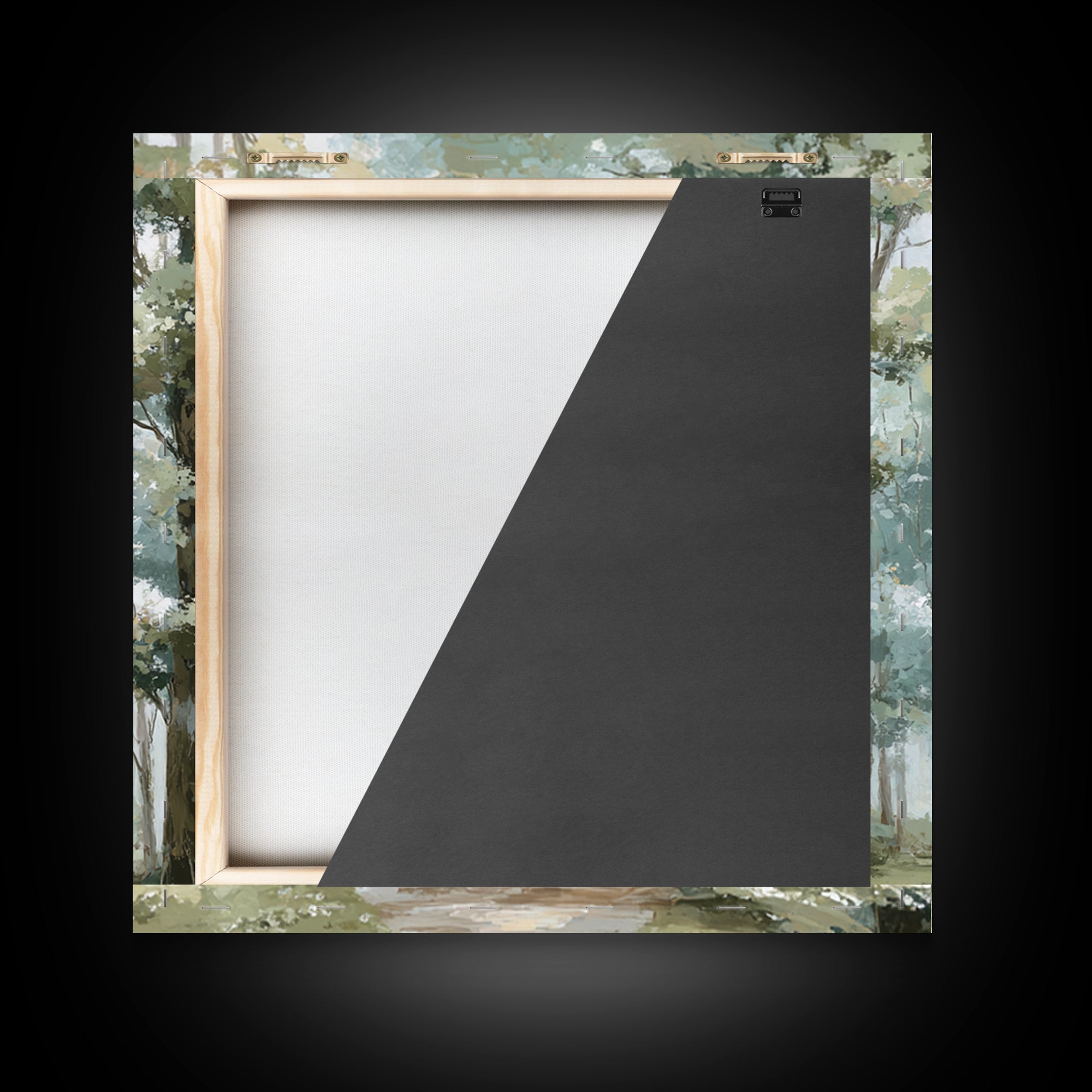 Misty Forest Path Framed Canvas Print, Waiting Room Art, Living Room Wall Art, Waiting Room Decor, Calm, Soundwave Art, WRA-1x1-11
