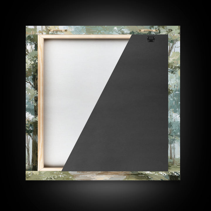 Misty Forest Path Framed Canvas Print, Waiting Room Art, Living Room Wall Art, Waiting Room Decor, Calm, Soundwave Art, WRA-1x1-11