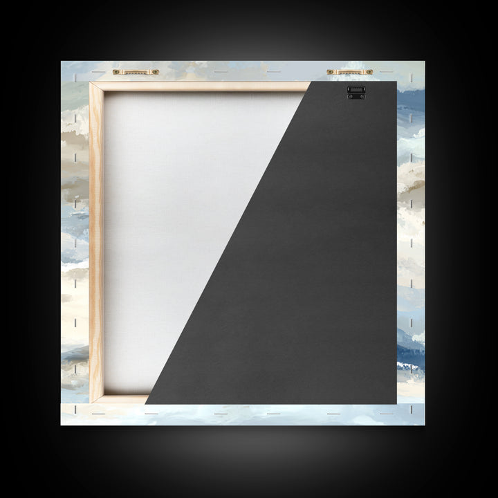 Soft Abstract Waves Framed Canvas Print, Waiting Room Art, Office Art, Waiting Room Decor, Fine Art, Calm, Gallery Decor, WRA-1x1-2