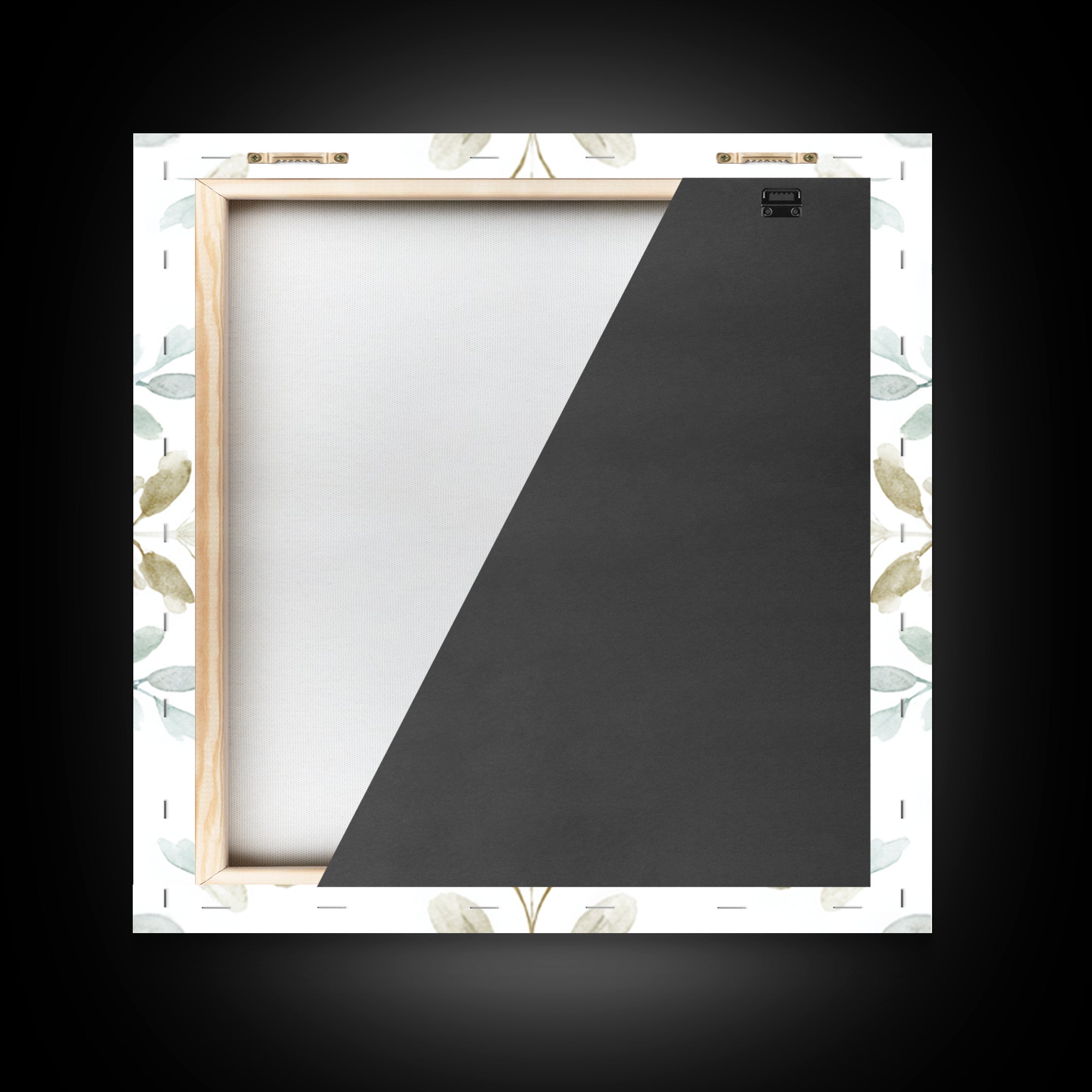 Neutral Botanical Branch Framed Canvas Print, Waiting Room Art, Minimalist Wall Art, Waiting Room Decor, Oil Painting, Calm, WRA-1x1-27