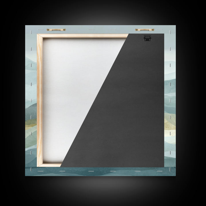 Simple Mountain Layers Framed Canvas Print, Waiting Room Art, Dental Office Decor, Waiting Room Decor, Fine Art, Calm, WRA-1x1-38