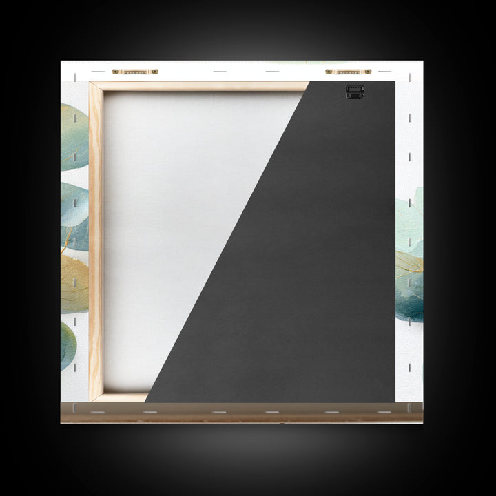 Clean Eucalyptus Leaf Study Framed Canvas Print, Waiting Room Art, Gallery Decor, Waiting Room Decor, Oil Painting, Calm, WRA-1x1-41