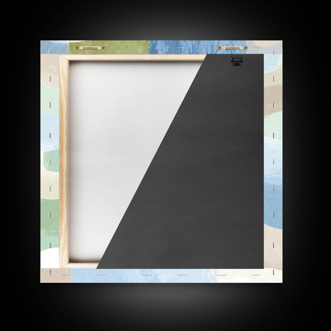 Pastel Rainbow Shapes for Pediatric Spaces Framed Canvas Print, Waiting Room Art, Dental Wall Art, Waiting Room Decor, Calm, WRA-1x1-42