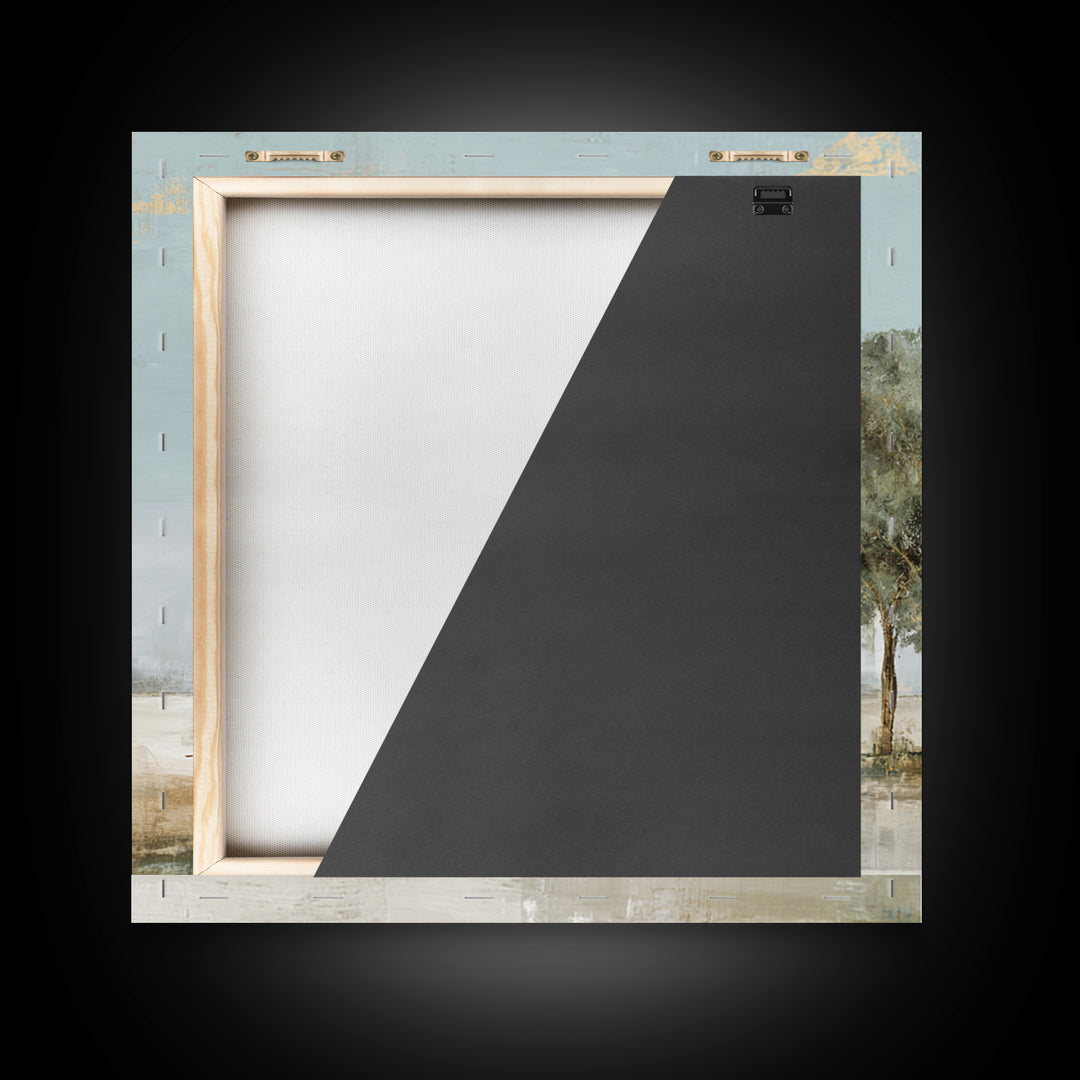 Open Field with Distant Tree Framed Canvas Print, Waiting Room Art, Bauhaus Print, Waiting Room Decor, Fine Art, Calm, WRA-1x1-47