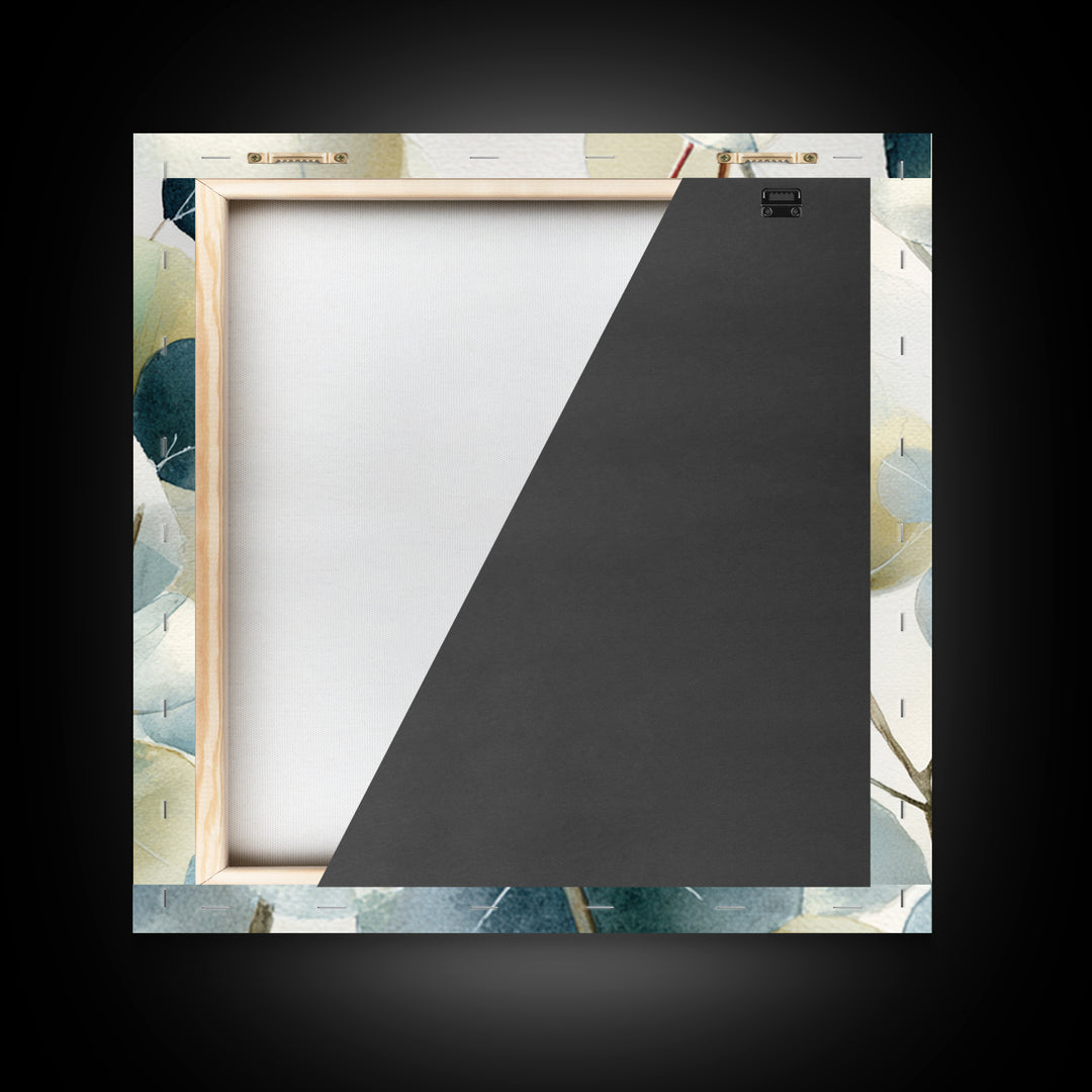 Clean Eucalyptus Leaf Study Framed Canvas Print, Waiting Room Art, Gallery Decor, Waiting Room Decor, Oil Painting, Calm, WRA-1x1-65