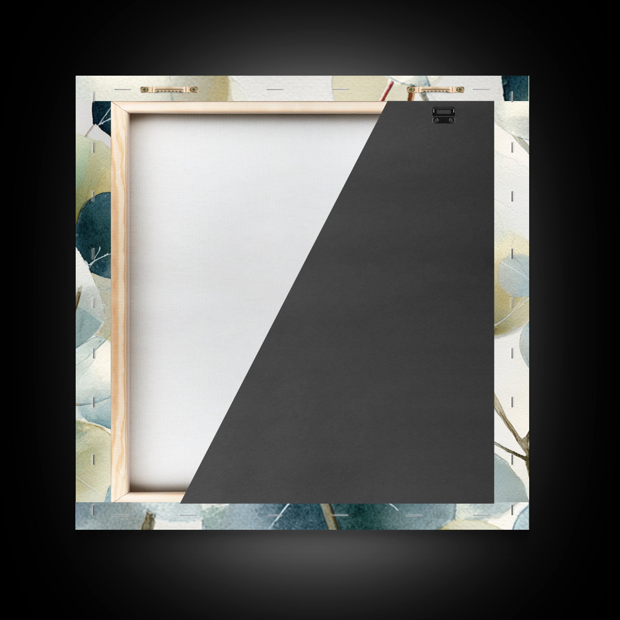 Clean Eucalyptus Leaf Study Framed Canvas Print, Waiting Room Art, Gallery Decor, Waiting Room Decor, Oil Painting, Calm, WRA-1x1-65