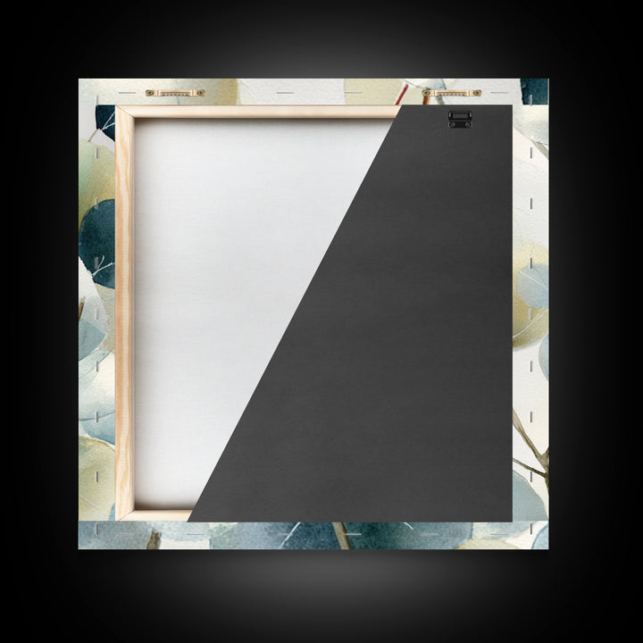 Clean Eucalyptus Leaf Study Framed Canvas Print, Waiting Room Art, Gallery Decor, Waiting Room Decor, Oil Painting, Calm, WRA-1x1-65