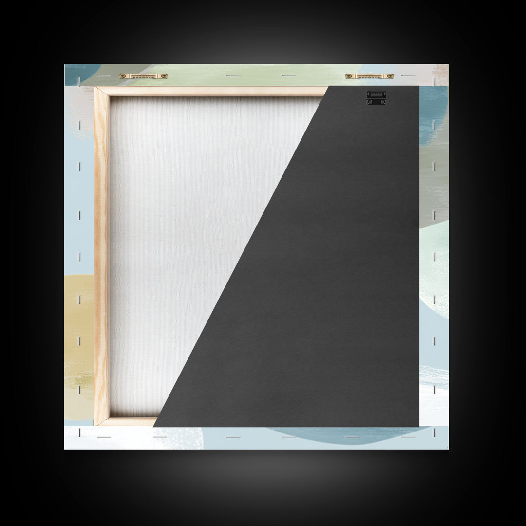 Pastel Rainbow Shapes for Pediatric Spaces Framed Canvas Print, Waiting Room Art, Dental Wall Art, Waiting Room Decor, Calm, WRA-1x1-66