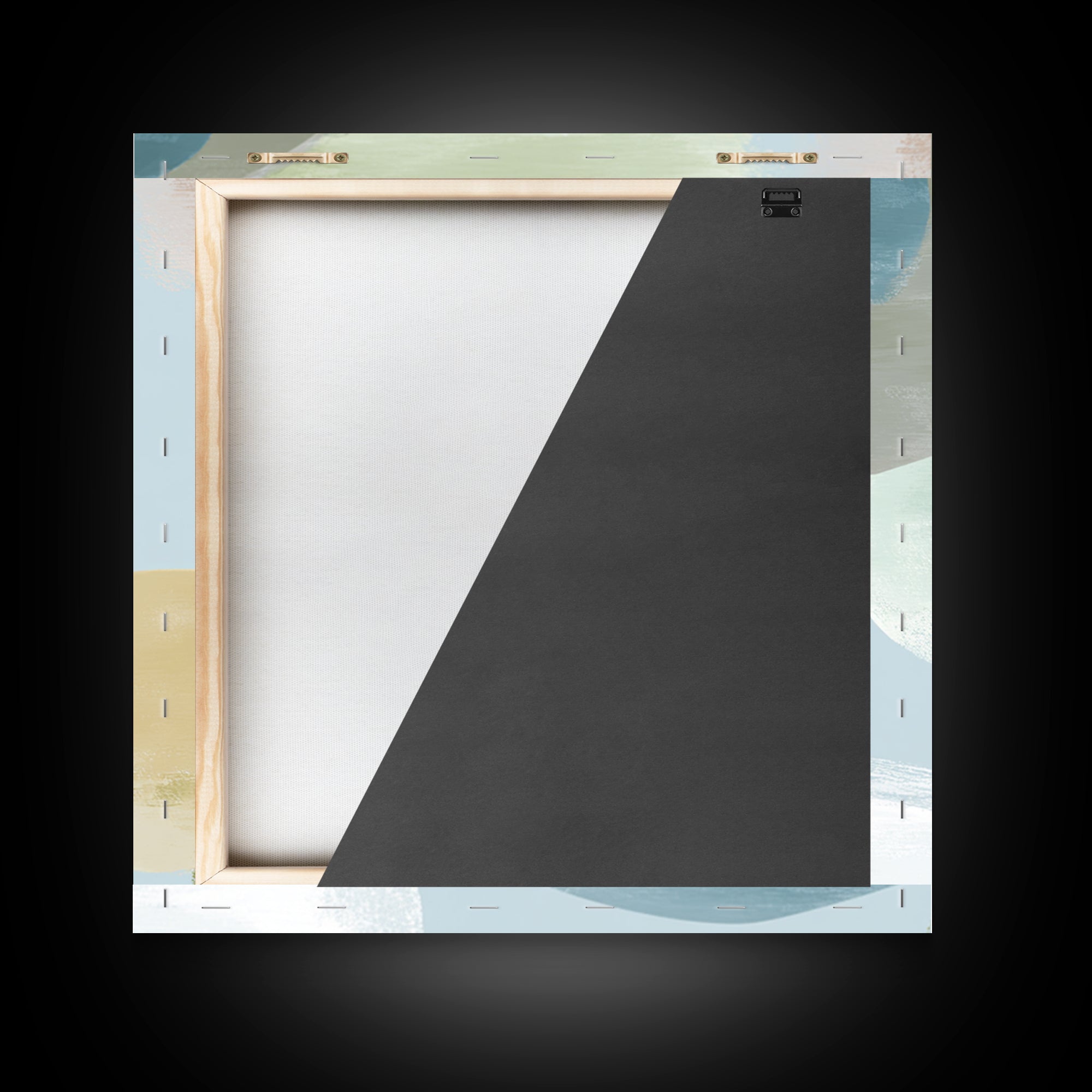Pastel Rainbow Shapes for Pediatric Spaces Framed Canvas Print, Waiting Room Art, Dental Wall Art, Waiting Room Decor, Calm, WRA-1x1-66