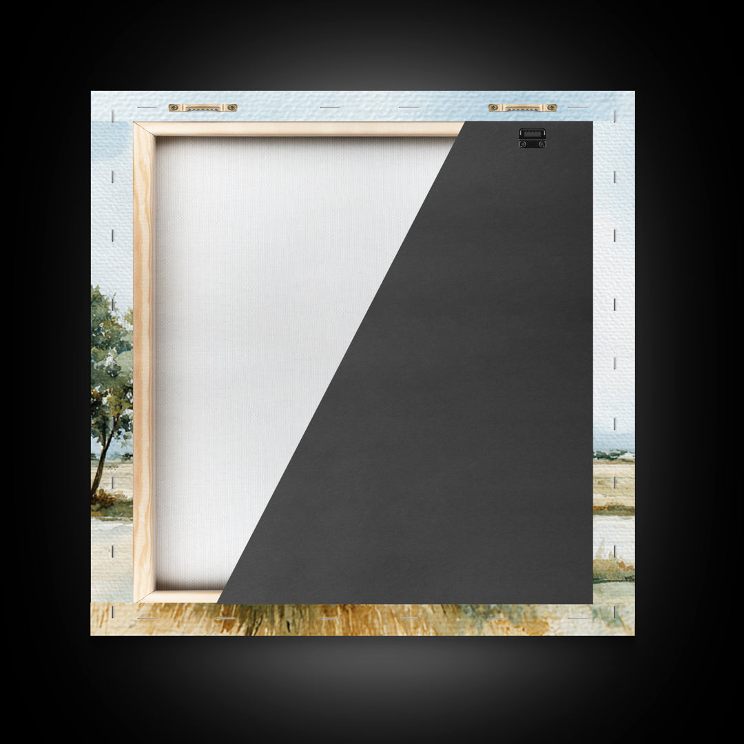 Open Field with Distant Tree Framed Canvas Print, Waiting Room Art, Therapy Office Decor, Waiting Room Decor, Fine Art, Calm, WRA-1x1-71