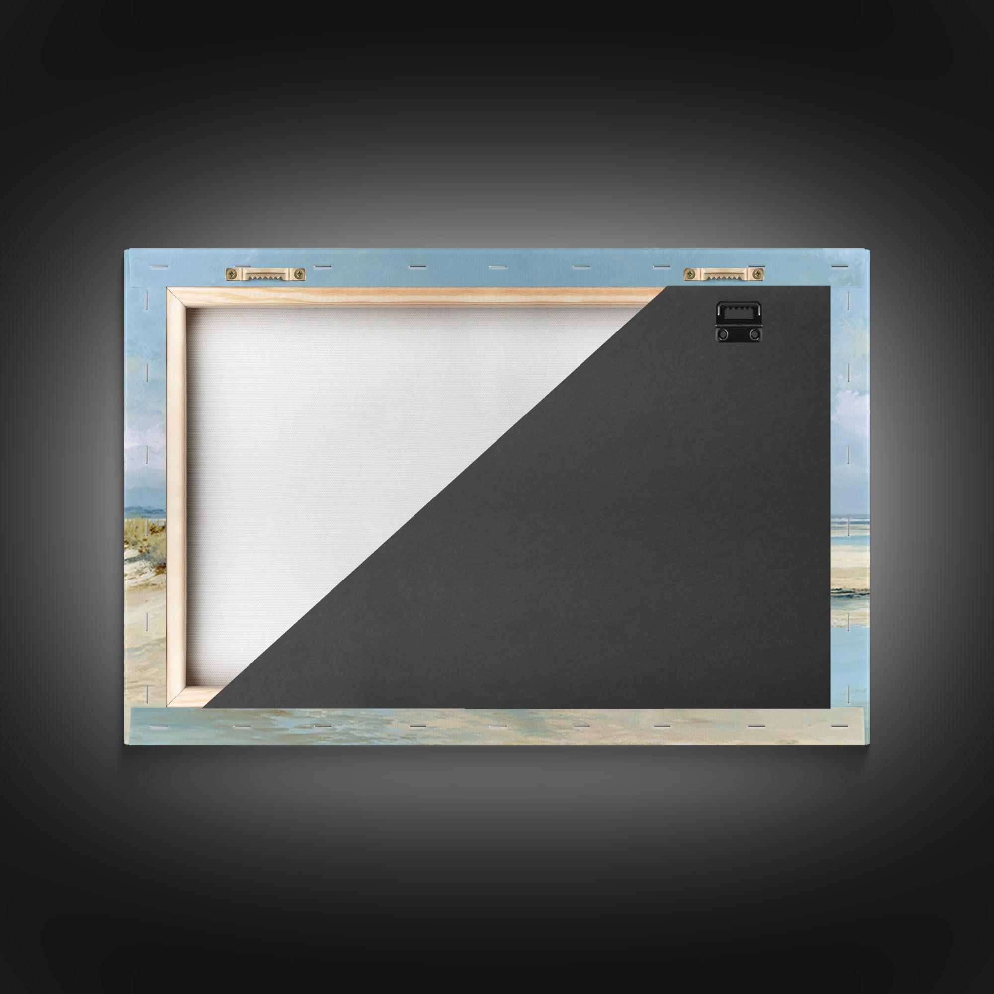 Coastal Horizon with Pale Sand and Water Framed Canvas Print, Waiting Room Art, Minimalist Wall Art, Waiting Room Decor, Calm, WRA-3x2-13