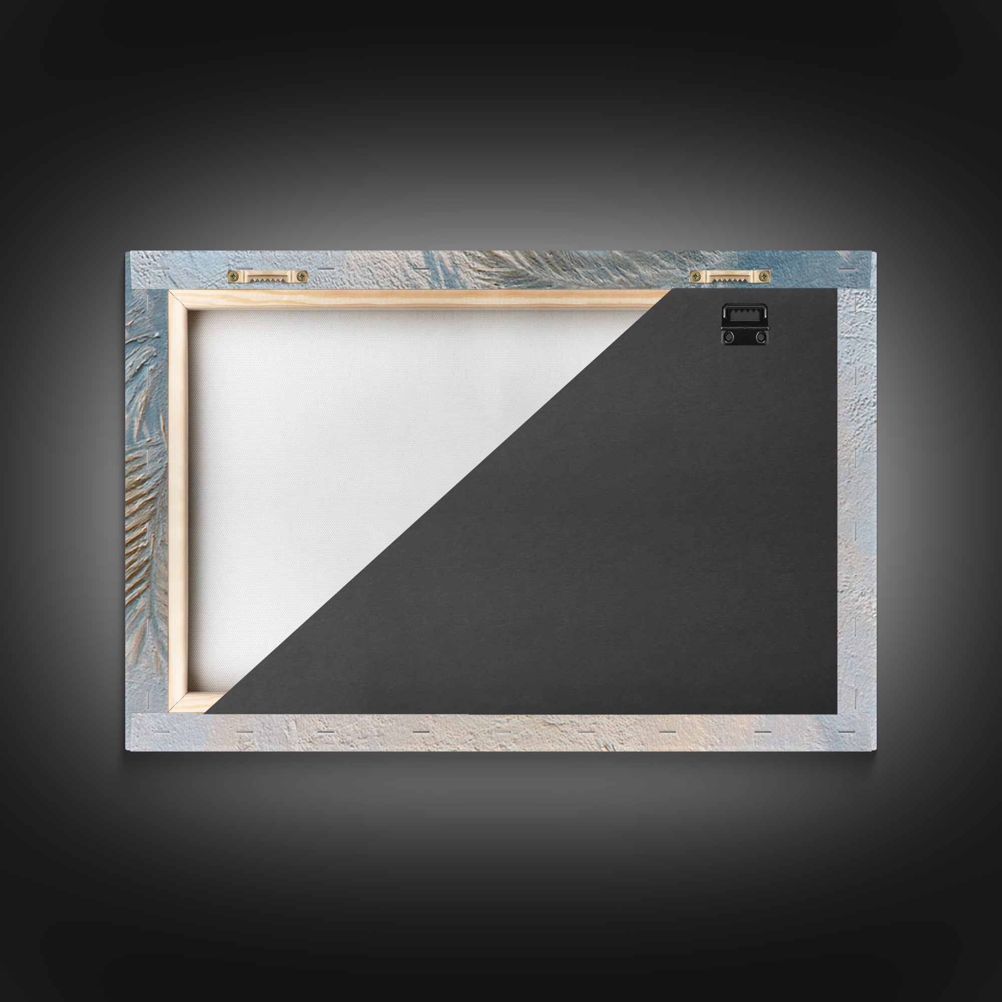 Gentle Palm Leaf Shadow on Plaster Framed Canvas Print, Yoga Studio Art, Minimalist Wall Art, Yoga Studio Decor, Balance, YSA-3x2-28