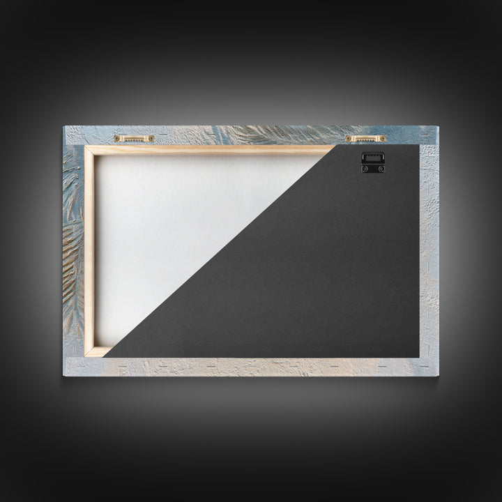 Gentle Palm Leaf Shadow on Plaster Framed Canvas Print, Yoga Studio Art, Minimalist Wall Art, Yoga Studio Decor, Balance, YSA-3x2-28