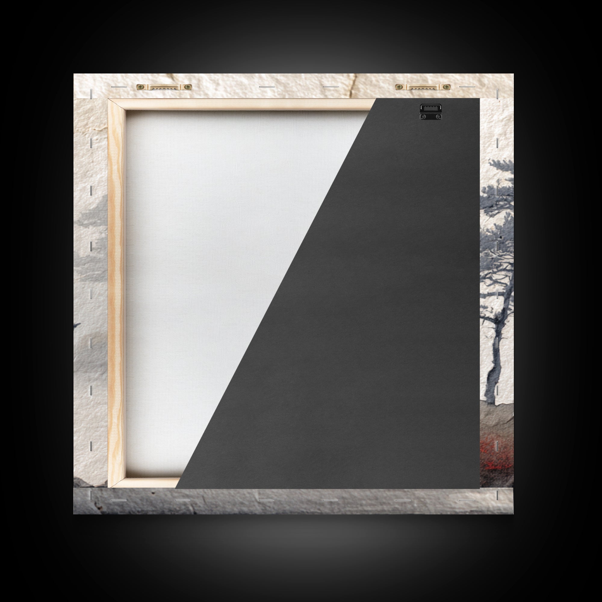 Soft Pine Silhouette Canvas Print, Zen Art, Boho Wall Decor, Living Room Decor, Oil Painting, Zen, Wabi Sabi Art, ZEN-1x1-15