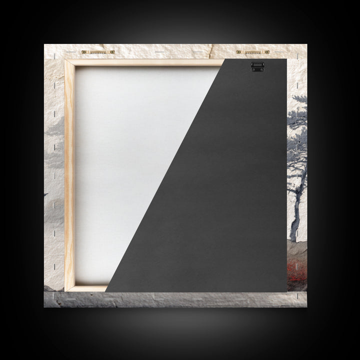 Soft Pine Silhouette Canvas Print, Zen Art, Boho Wall Decor, Living Room Decor, Oil Painting, Zen, Wabi Sabi Art, ZEN-1x1-15