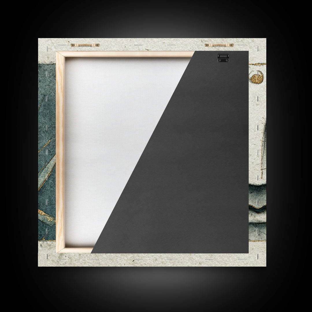 Calm Face with Closed Eyes and Simple Canvas Print, Zen Art, Japanese Decor, Living Room Decor, Fine Art, Zen, Luxury Decor, ZEN-1x1-22
