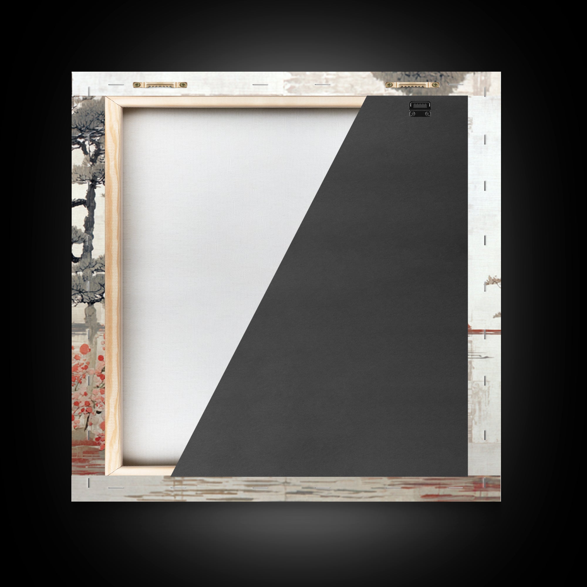 Soft Pine Silhouette Framed Canvas Print, Zen Art, Wabi Sabi Wall Art, Living Room Decor, Fine Art, Zen, Statement Artwork, ZEN-1x1-39