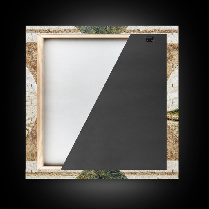 Raked Sand Garden Pattern from Above Framed Canvas Print, Zen Art, Artist, Living Room Decor, Watercolor Art, Zen, ZEN-1x1-6