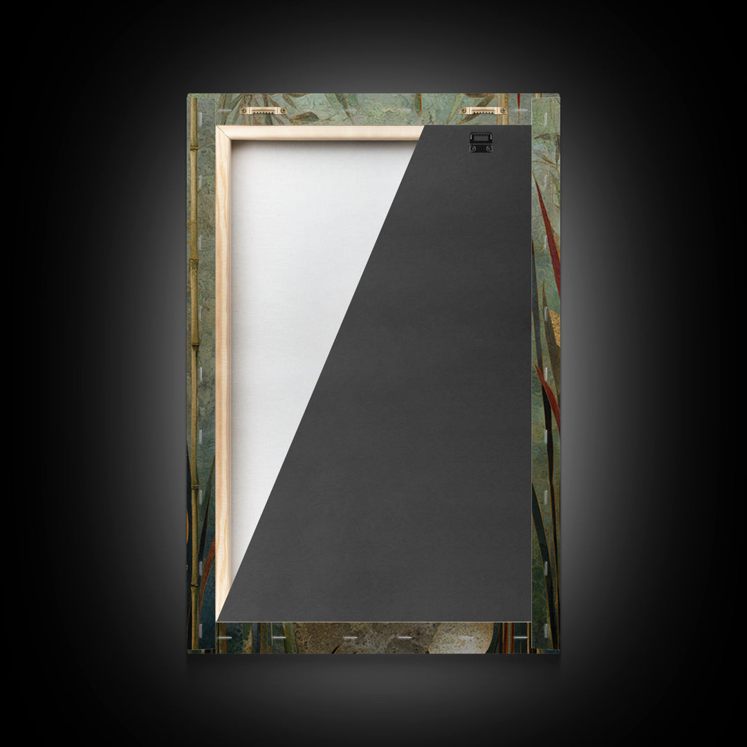 White Crane Standing Canvas Print, Zen Art, Abstract Art, Living Room Decor, Zen, Wabi Sabi Wall Art, Extra Large Wall Art, ZEN-2x3-15