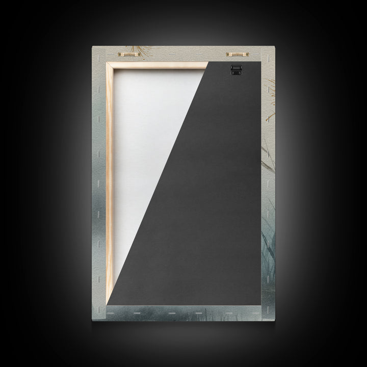 White Crane Standing Canvas Print, Zen Art, Minimalist Wall Art, Living Room Decor, Zen, Fine Art Print, Statement Artwork, ZEN-2x3-39