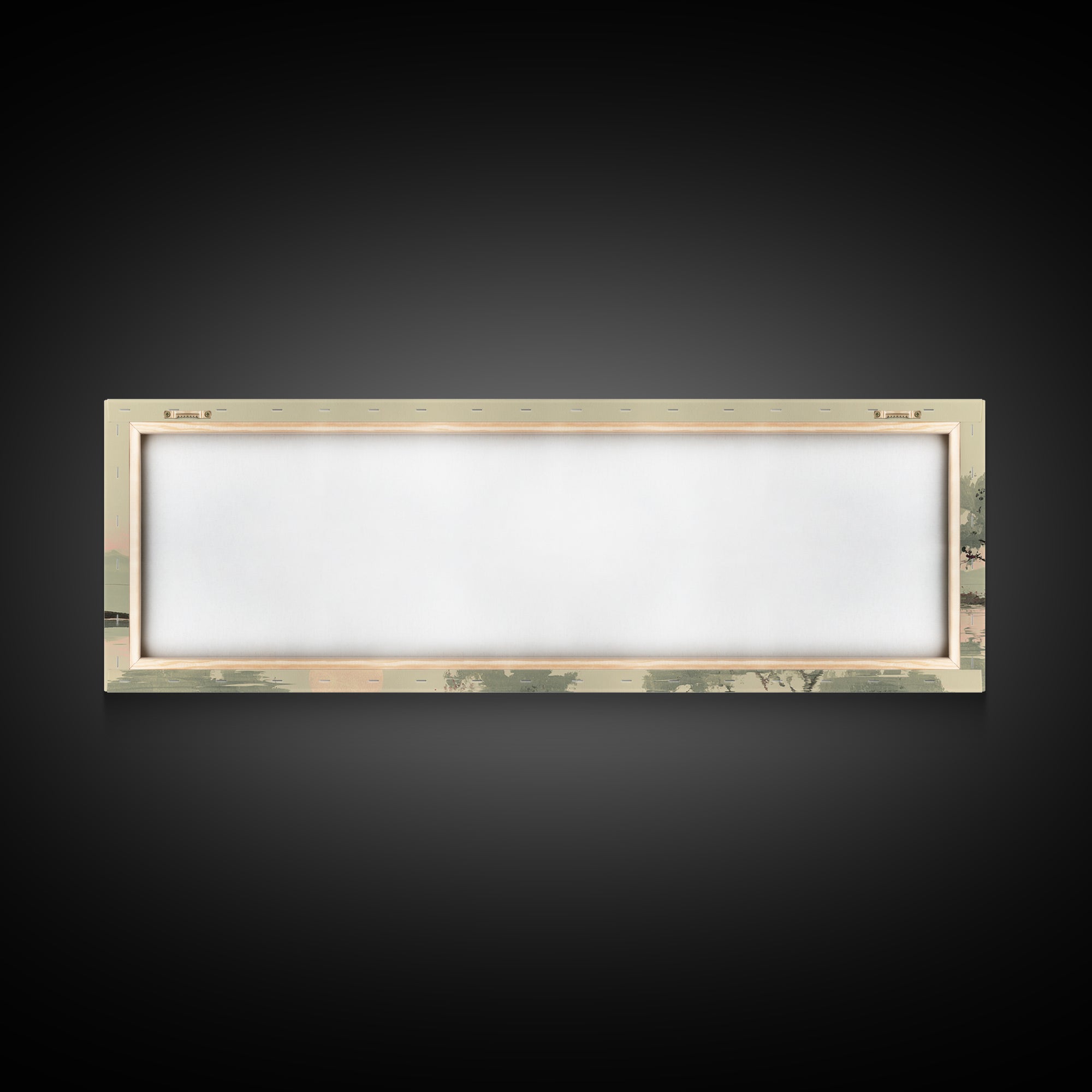 Moon Reflected in Quiet Pond Framed Canvas Print, Zen Art, Garden Art, Living Room Decor, Fine Art, Zen, Neutral Wall Art, ZEN-3x1-2