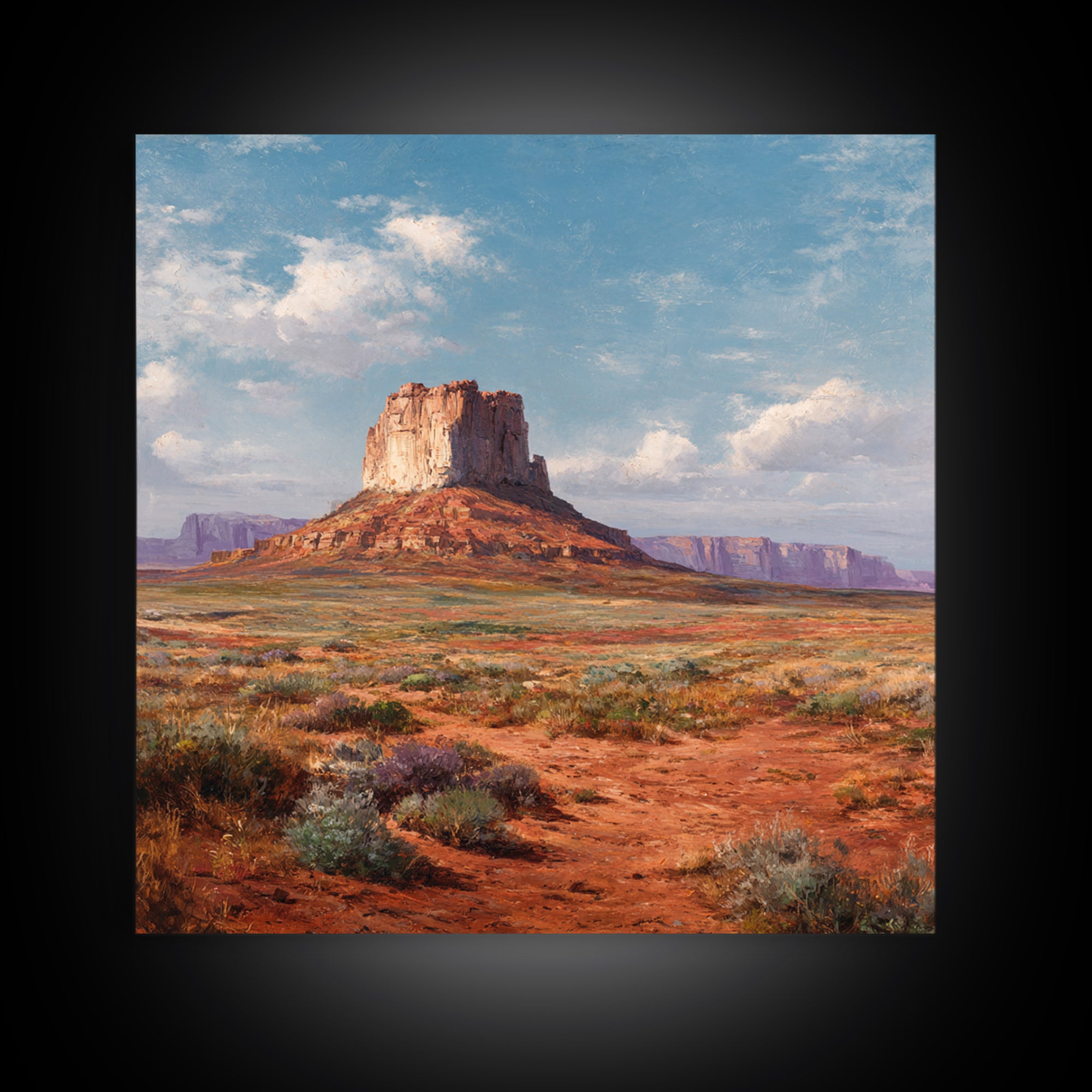 Monument Valley Desert Butte Wall Art, Western Landscape Canvas Print, Rustic Southwest Home Decor