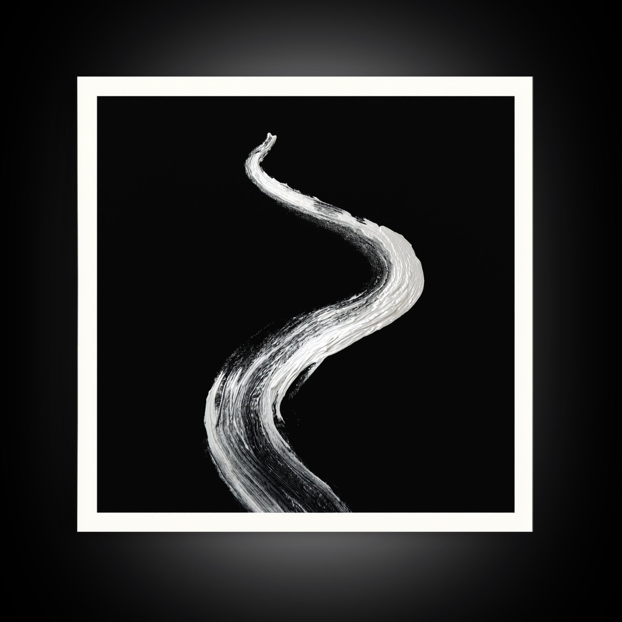 Minimalist Black And White Abstract Line Wall Art, Modern Monochrome Painting Print, Contemporary Home Decor Office Art