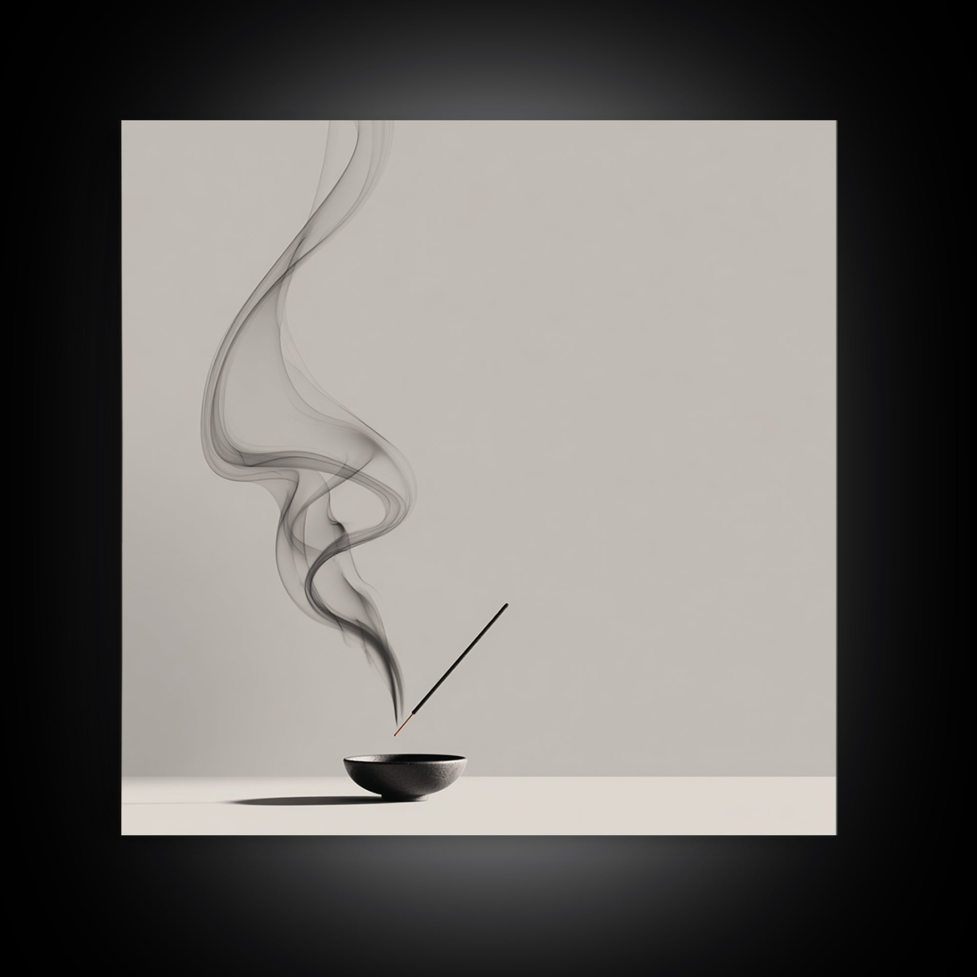 Zen Minimalist Abstract Smoke Art Canvas Print Black And White Wall Art Modern Home Decor For Living Room And Office Wall