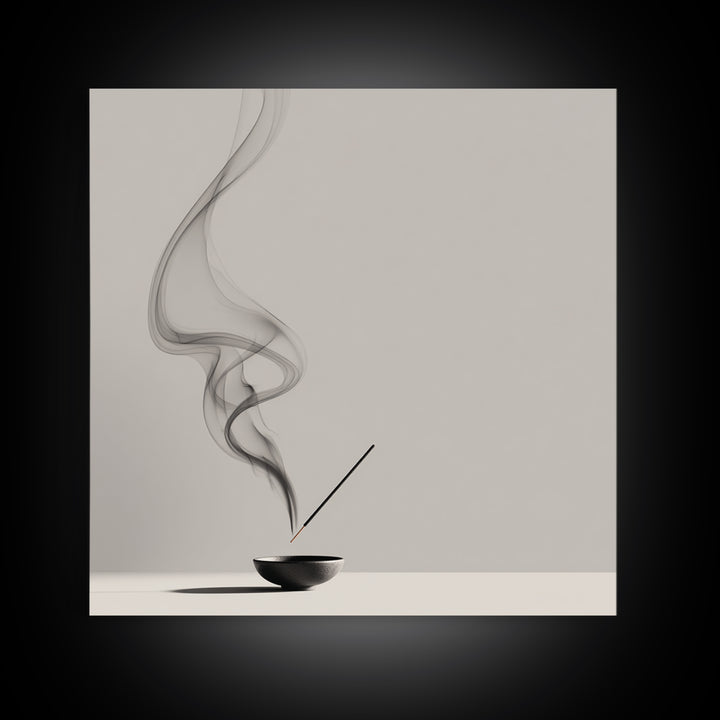 Zen Minimalist Abstract Smoke Art Canvas Print Black And White Wall Art Modern Home Decor For Living Room And Office Wall