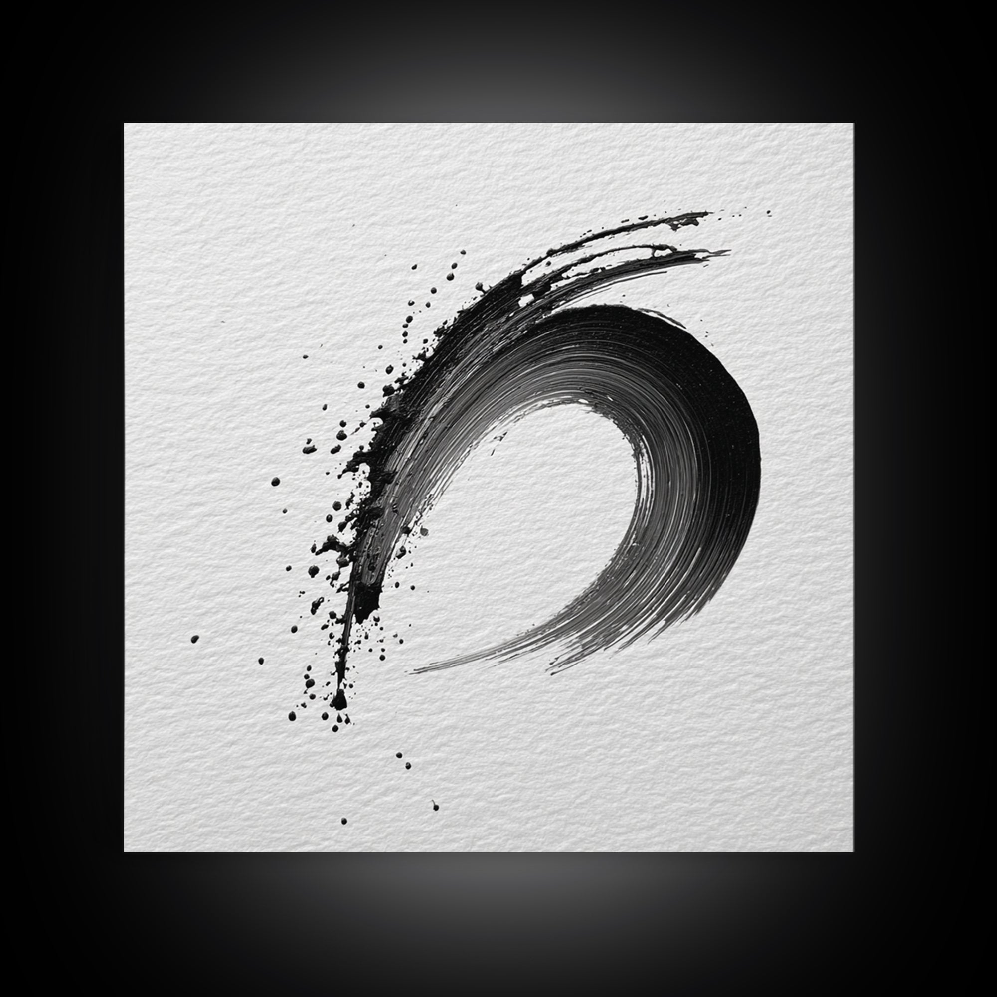 Zen Enso Brush Stroke Minimalist Black And White Wall Art Japanese Calligraphy Painting Modern Decor Minimalist Wall Art Print