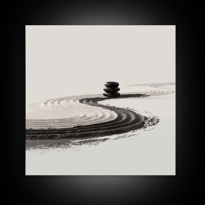 Minimalist Zen Sand Path Wall Art, Neutral Abstract Landscape Print, Japandi Home Decor, Calming Modern Wall Art