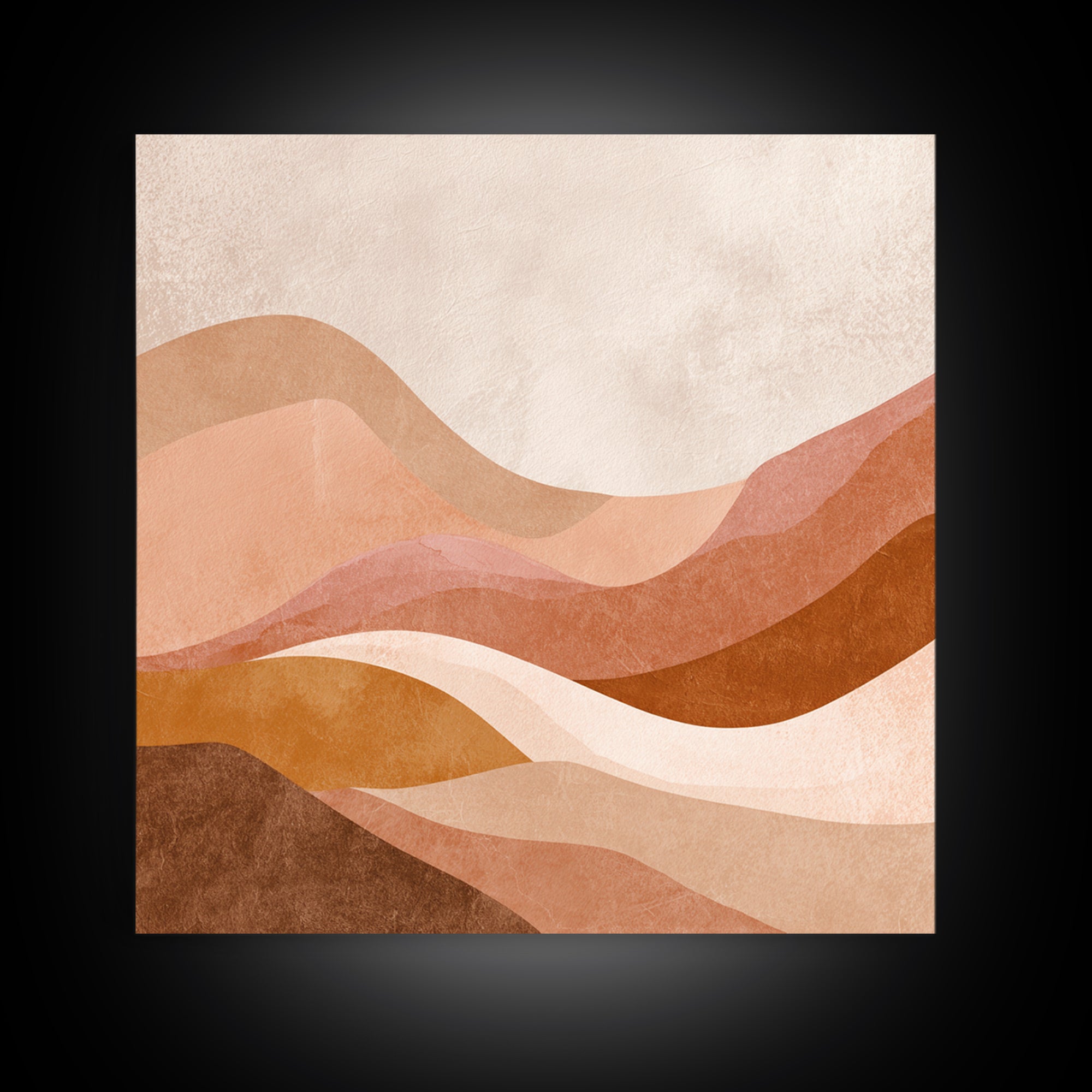 Terracotta Abstract Desert Waves Canvas Print, Earth Tone Wall Art For Modern Living Room Decor And Neutral Home Decor Gift
