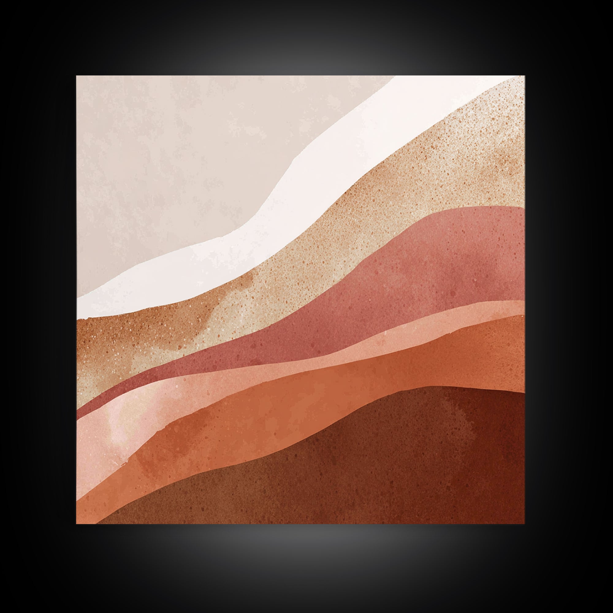 Terracotta Abstract Desert Layers Wall Art, Earth Tone Modern Decor, Neutral Canvas Print For Living Room And Bedroom Home Decor