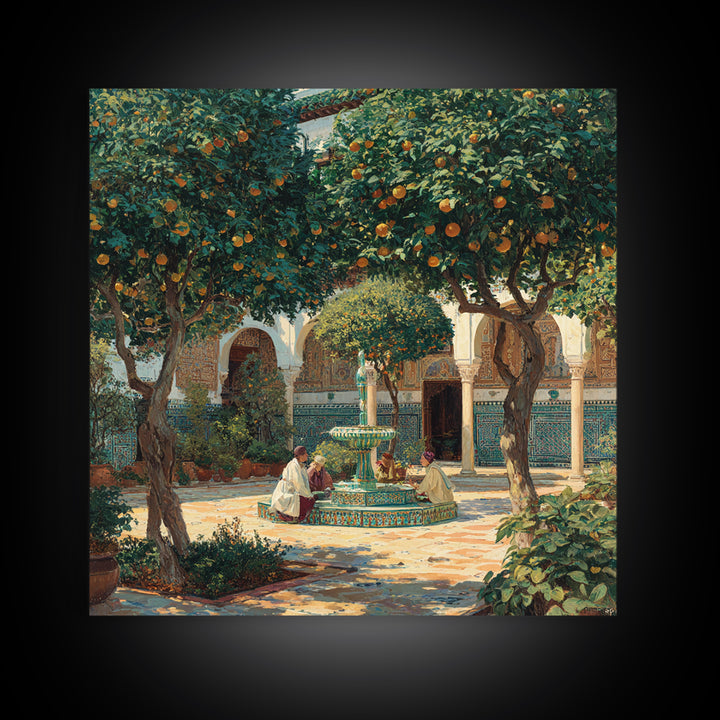 Moroccan Orange Tree Courtyard Wall Art, Islamic Architecture Fine Art Print, Mediterranean Home Decor, Travel Inspired Gift