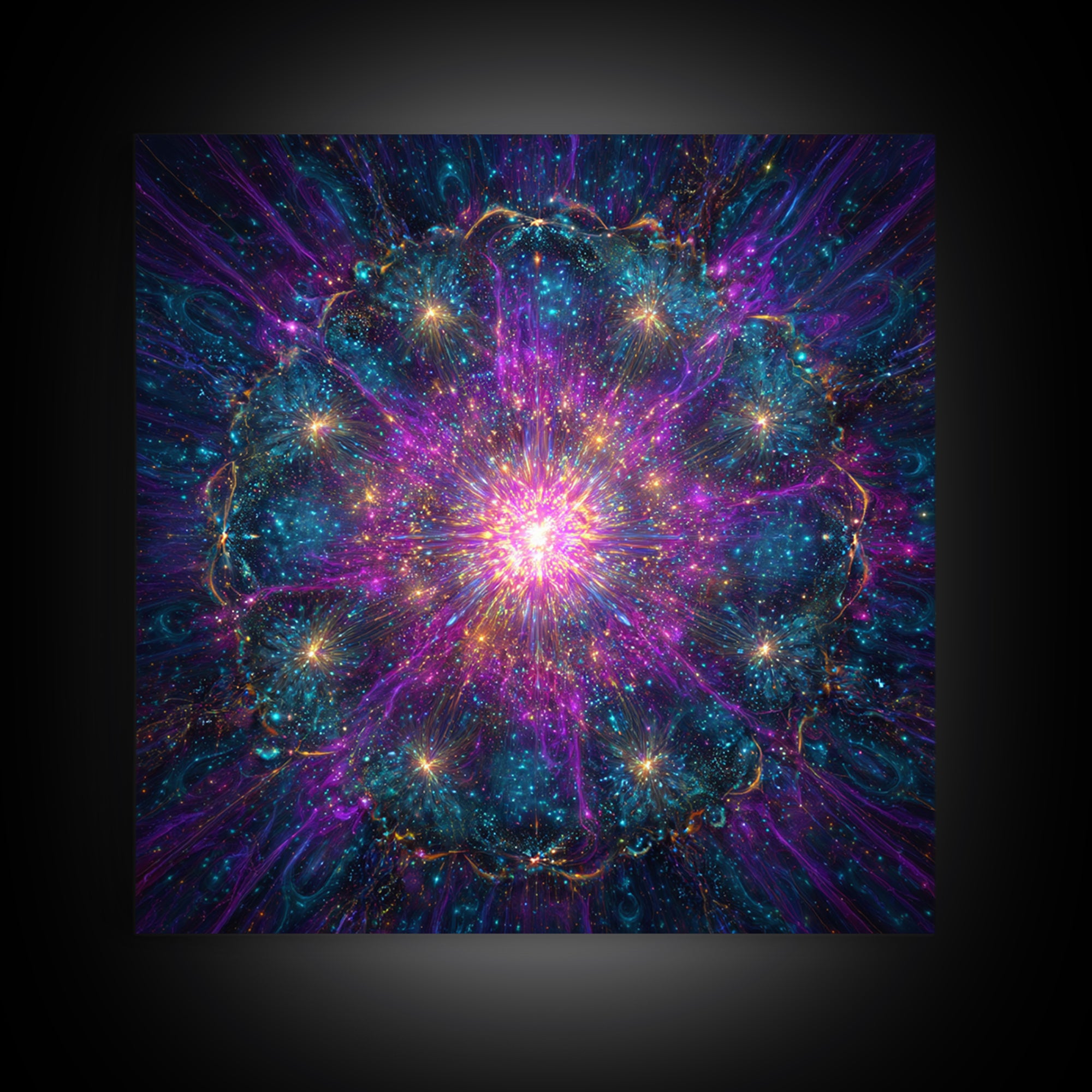 Colorful Cosmic Explosion Galaxy Abstract Wall Art Psychedelic Space Painting Trippy Room Decor Modern Wall Art Canvas Print