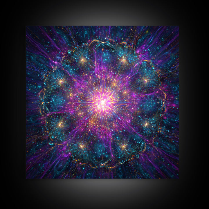 Colorful Cosmic Explosion Galaxy Abstract Wall Art Psychedelic Space Painting Trippy Room Decor Modern Wall Art Canvas Print