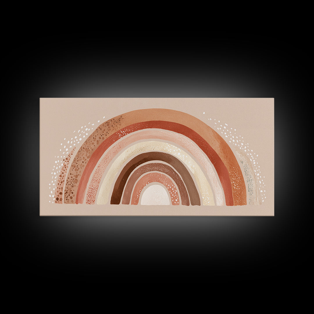 Terracotta Boho Rainbow Wall Art, Neutral Nursery Decor, Kids Room Decor, Earth Tone Decor, Above Crib Decor, Canvas Print