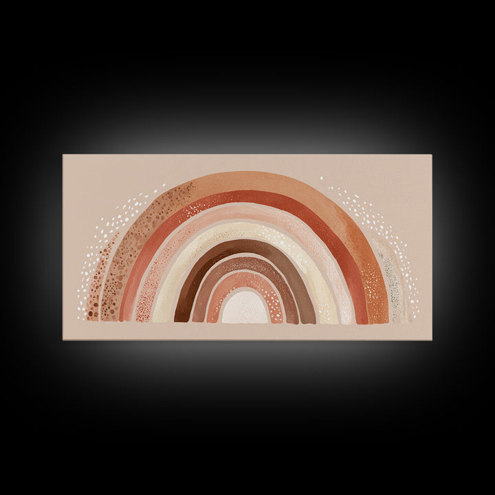 Terracotta Boho Rainbow Wall Art, Neutral Nursery Decor, Kids Room Decor, Earth Tone Decor, Above Crib Decor, Canvas Print