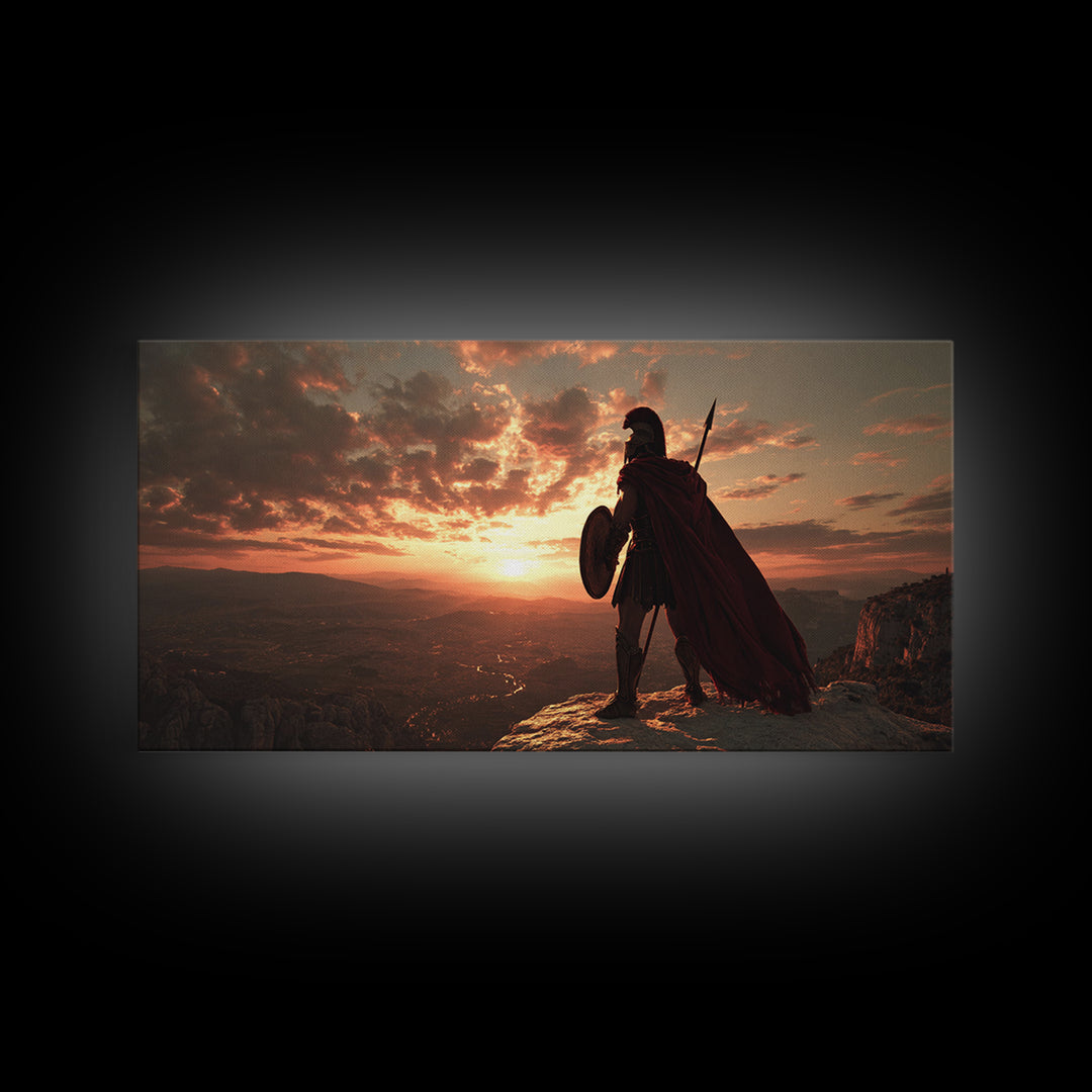 Dramatic Western Sunset Over Monument Valley Featuring Cowboy On Horse Framed Canvas Print Large Wall Art For Rustic And Southwestern Decor