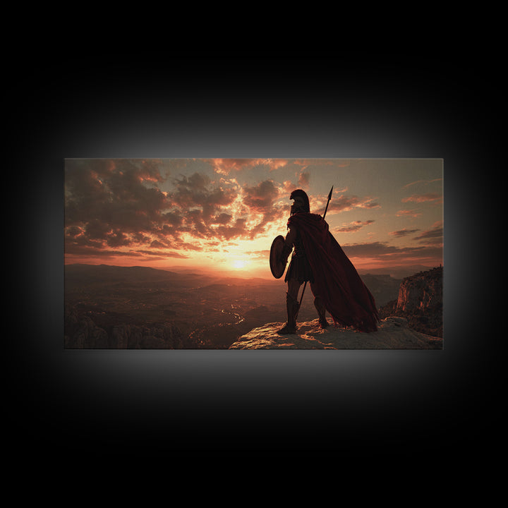 Dramatic Western Sunset Over Monument Valley Featuring Cowboy On Horse Framed Canvas Print Large Wall Art For Rustic And Southwestern Decor