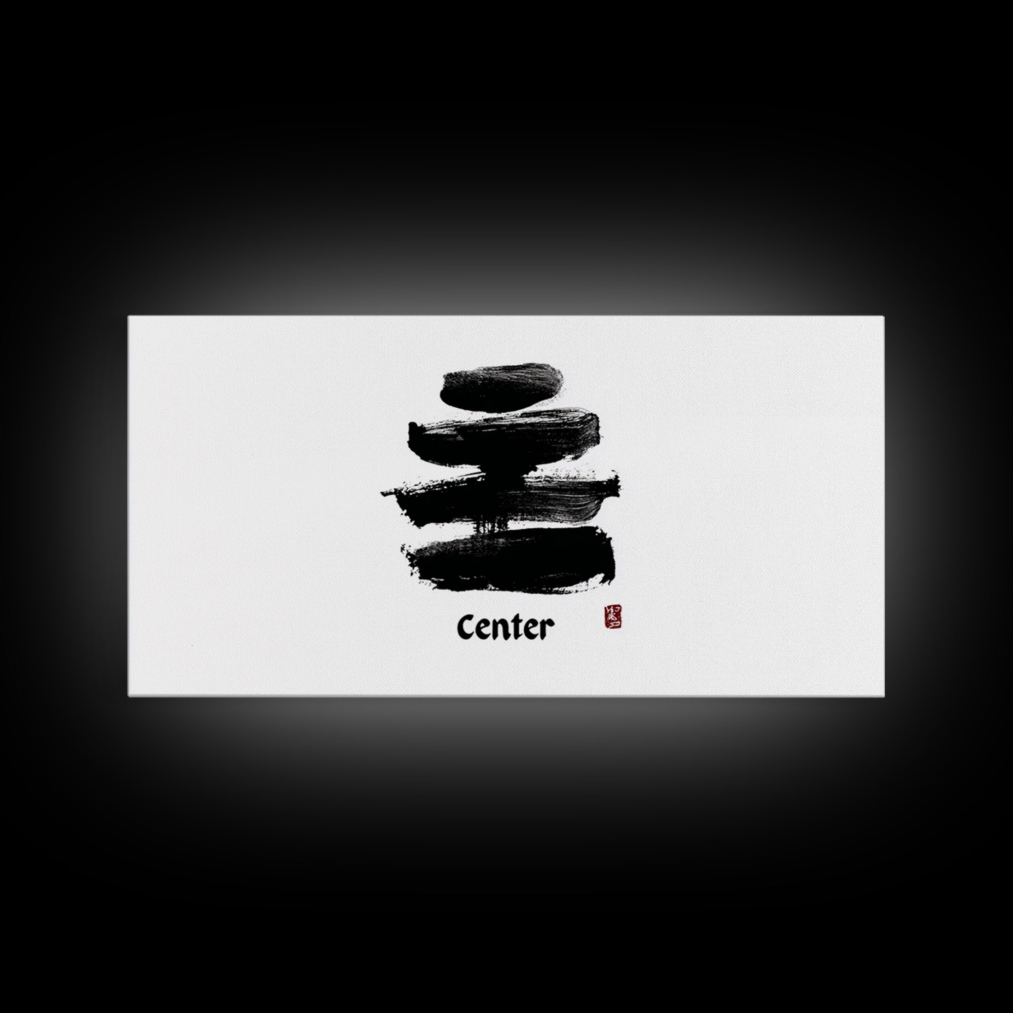 Zen Bamboo Brush Painting Minimalist Wall Art Black And White Ink Illustration Canvas Print Home Decor For Living Room And Office