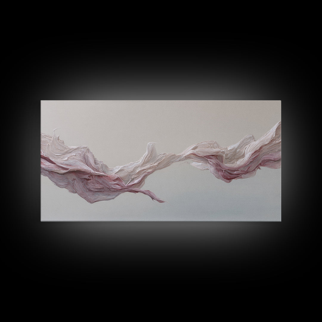 Elegant Abstract Flowing Pink And Beige Textured Acrylic Painting Canvas Print Perfect Modern Wall Art For Home Decor And Office
