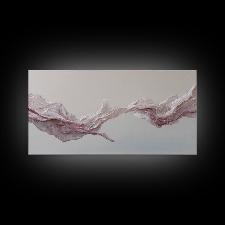 Elegant Abstract Flowing Pink And Beige Textured Acrylic Painting Canvas Print Perfect Modern Wall Art For Home Decor And Office