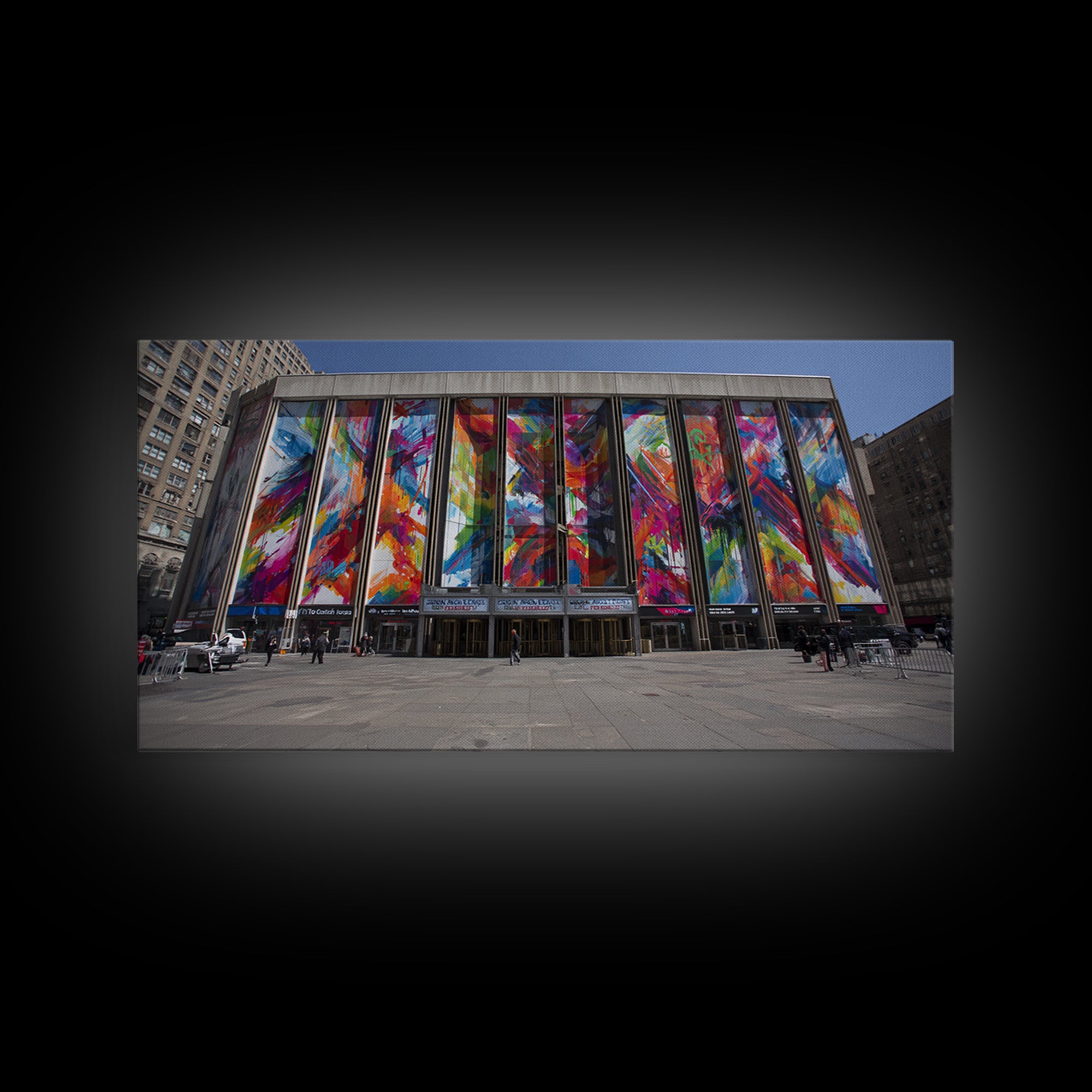 Colorful Modern Glass Building Facade Wall Art, Urban Architecture Canvas Print, Abstract City Decor, Statement Office Art