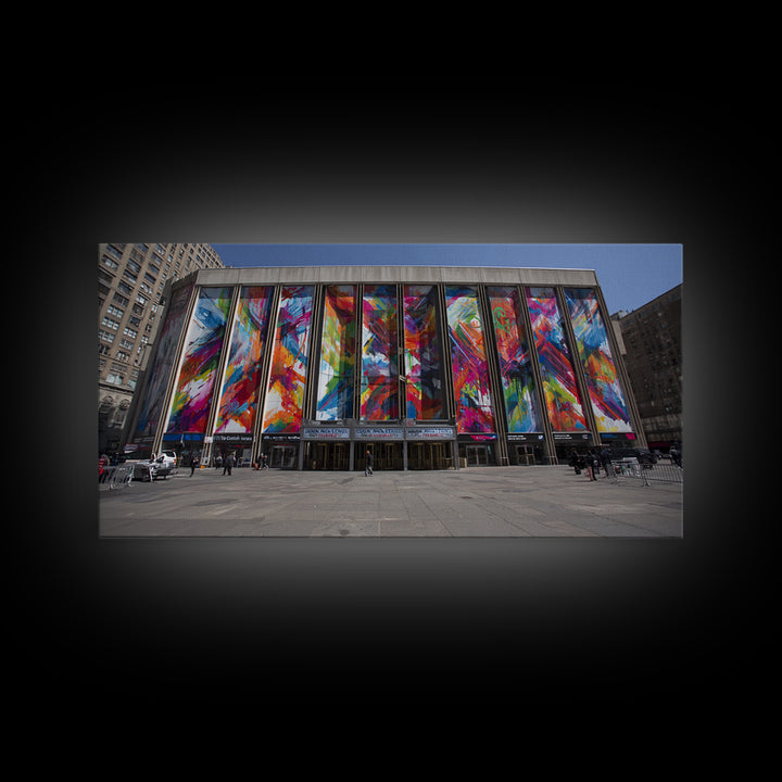 Colorful Modern Glass Building Facade Wall Art, Urban Architecture Canvas Print, Abstract City Decor, Statement Office Art