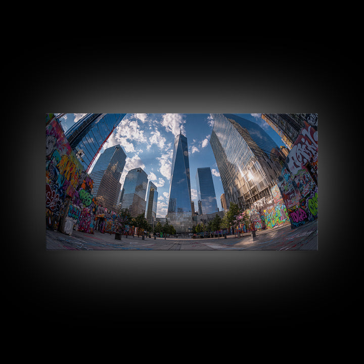 New York City Graffiti Skyline Wall Art, Urban Street Art Canvas Print, Modern Office Decor, Large Living Room Wall Decor