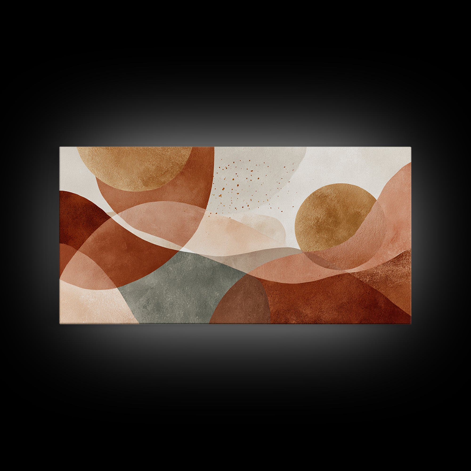 Earth Tone Geometric Abstract Wall Art, Terracotta Circles, Modern Canvas Print, Neutral Living Room Decor, Gallery Wall Art