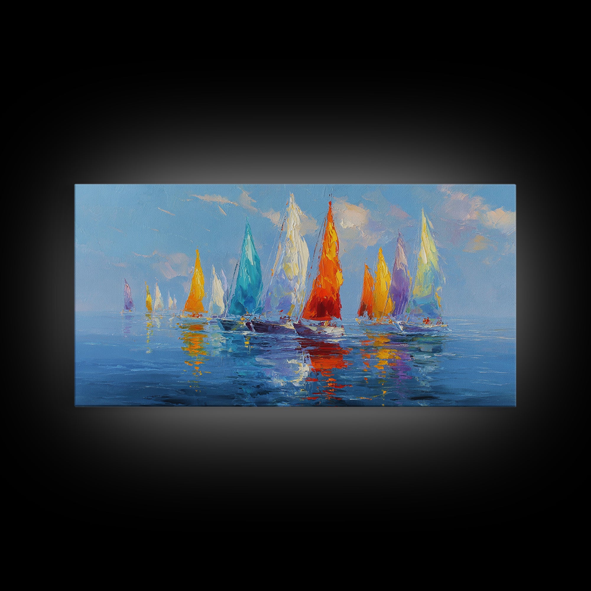 Surreal Vibrant Face In Landscape Creative Nature Wall Art Original Canvas Painting Modern Art Home Decor Gift