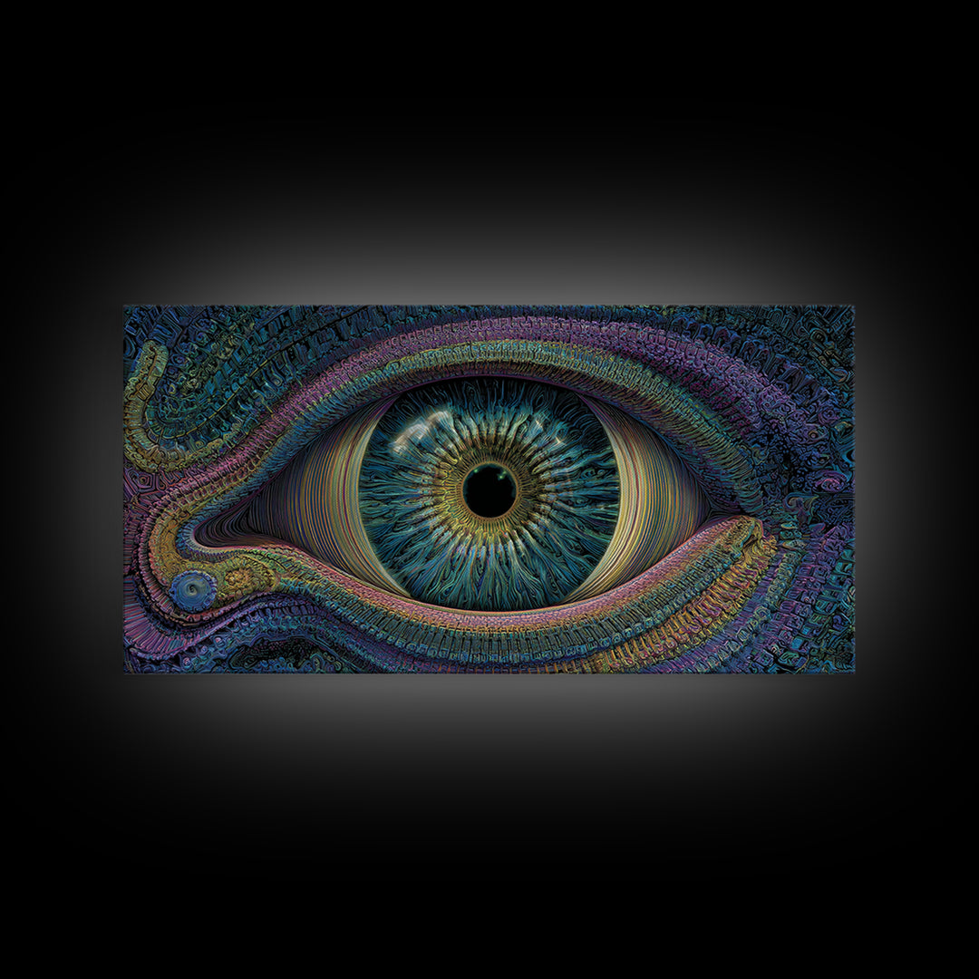 Intricate Abstract Eye Design Digital Art Print Colorful Unique Wall Art Canvas Print Modern Office Decor Gift